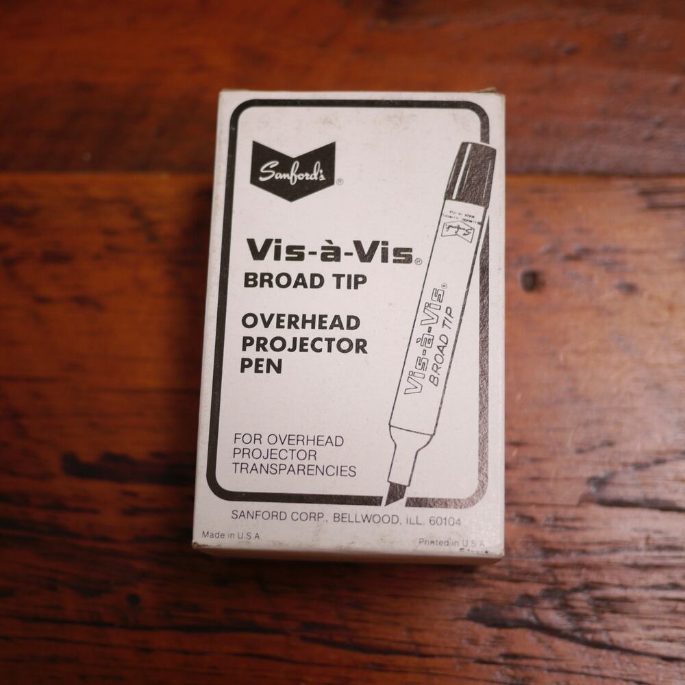 Box Lot 12 NEW Vtg Sanford VIS A VIS Broad Tip RED Overhead Projector PENS USA
